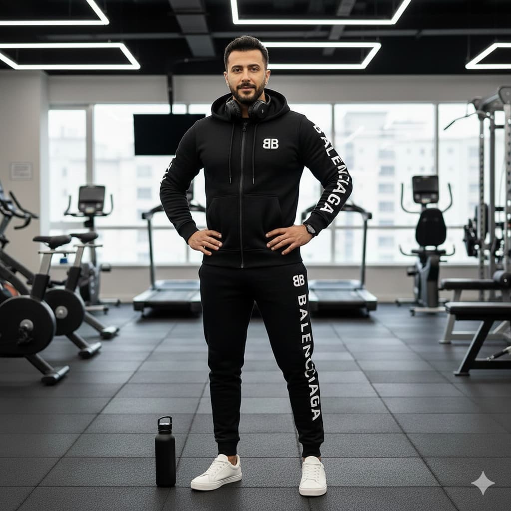 ست سوییشرت شلوار مردانه بالنسیاگا مدل Hami-مشکی